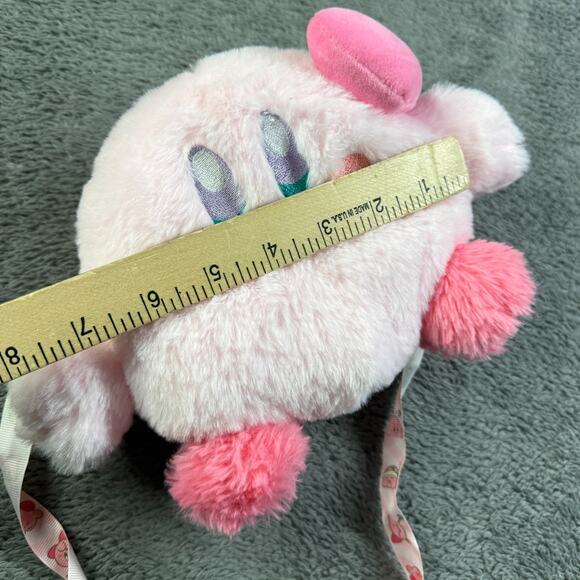 Kirby Valentine's Plush Crossbody Bag Zip Close Pink Fluffy Soft - Picture 6 of 7